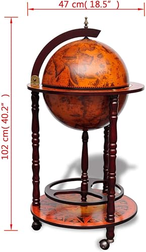 vidaXL Bois d'Eucalyptus Support de Vin sous Forme de Globe Porte-Bouteille - Nail Gallerys