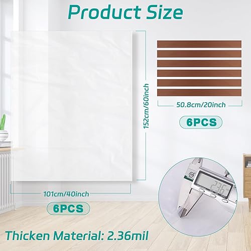 Lot de 6 grands sacs en plastique transparent, 101 x 152 cm, géants pour ranger la poussière, les bagages, les valises, les meubles, le consolateur, la chaise, le vélo pour sacs transparents pour - Nail Gallerys