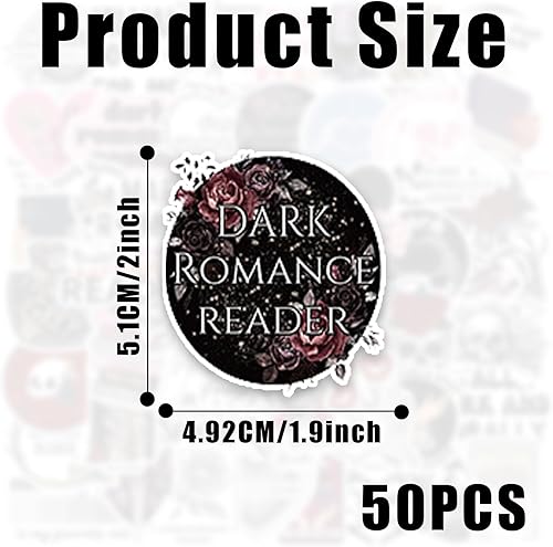 Lot de 50 autocollants pour lecteur de romance sombre, style vintage, pour ordinateur portable, enfants, voitures, moto, vélo, skateboard, valise, ordinateur - Nail Gallerys
