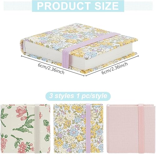 PLIGREAT 3 pcs rose mini carnet de croquis aquarelle 6x6 cm couverture en tissu carnet de croquis aquarelle 20 feuilles Portable aquarelle texturé papier de dessin carnet de voyage - Nail Gallerys