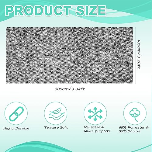 Doublure thermocollante légère non tissée pour couture, 100 cm x 3 m, noire, idéale pour tissus légers et moyens, avec activation à la chaleur - Nail Gallerys