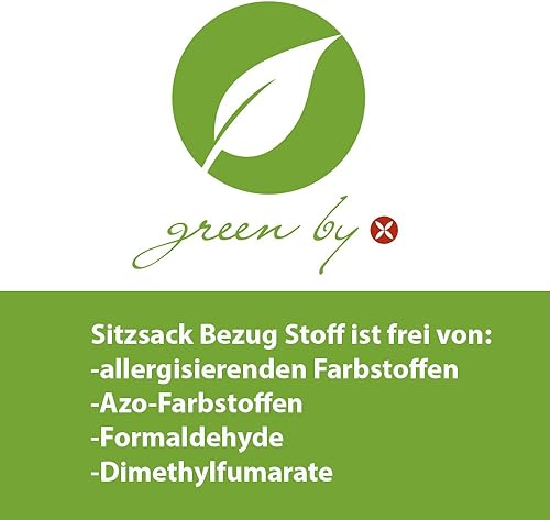 QSack Pouf Indy avec microperles de qualité allemande Garnissage, EPS hbcd libre, indoor Housse de pouf avec intérieur 140 x 180 cm, NEUF, gris - Nail Gallerys