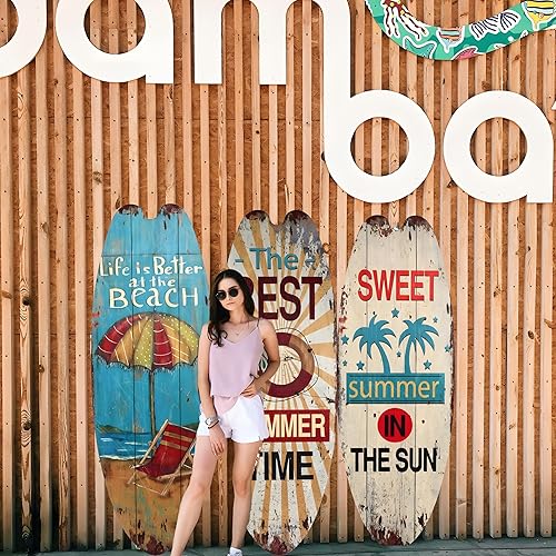 Blleshelfl Lot de 3 planches de surf décoratives en bois - Nail Gallerys