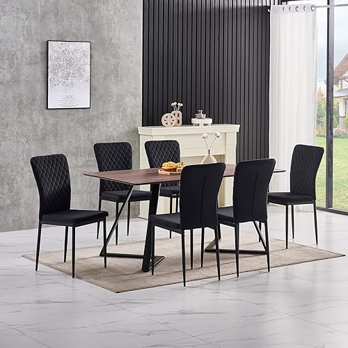 AINPECCA Lot de 6 Chaises Salle à Manger Vertes avec Haut Dossier, Chaises de Salon Siège en Velours, Cadre en métal Revêté, Chaises de Bureau Scandinaves pour Salle à Cuisine et conférence (6, Vert) - Nail Gallerys