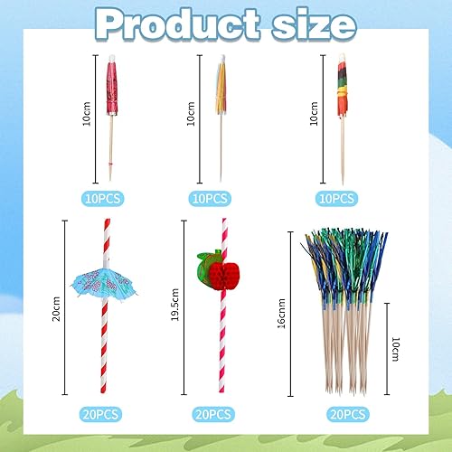 RAFIYU 90 Pièces Décorations de Cocktail, Papier Cocktail Parapluies, Parasol Cocktail Paille, Bâtons de Feu D'artifice, Réutilisables pour Fête de Mariage Bar Boissons Fruits Desserts Décorations - Nail Gallerys