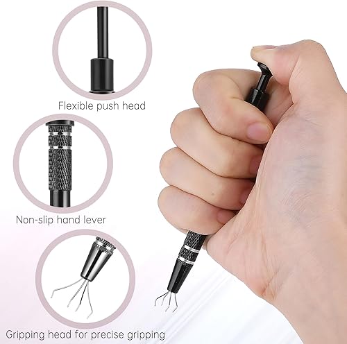 Lot de 3 pinces de piercing pour boules avec 4 griffes, pince de piercing pour ramasser les pierres précieuses, petites pièces - Nail Gallerys