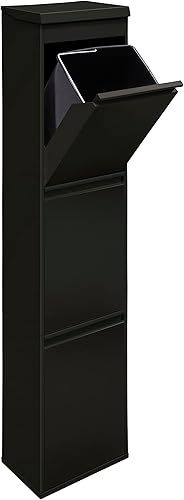 ARREGUI Top CR321-B Poubelle de Recyclage Cuisine 3 Bacs | 3 x 17 L (51 L) | Poubelle de Tri Sélectif 3 Rangements et Plateau supérieur multifonction | Meuble Poubelle 3 Seaux | Sac Poubelle | blanc - Nail Gallerys