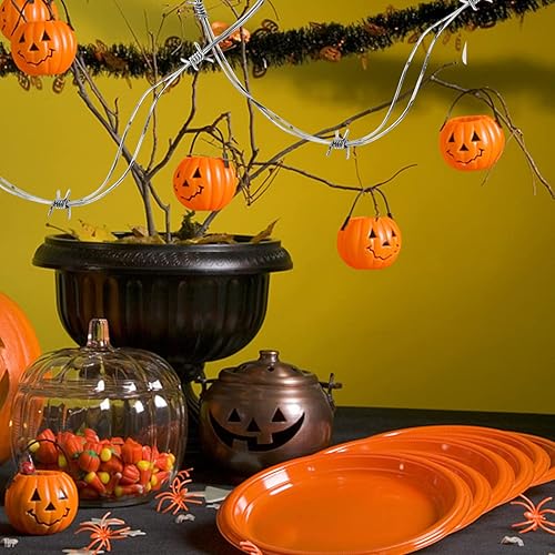 SAFIGLE Lot de 2 faux fils barbelés argentés pour décoration de maison hantée, jouets pour enfants - 240 cm - Nail Gallerys