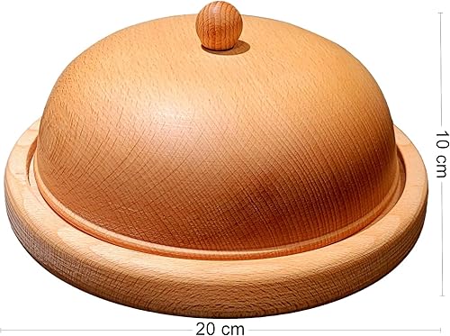 Beurrier en bois – élégante Décoration Moderne de cuisine Plat de service à fromage 22 cm - Nail Gallerys