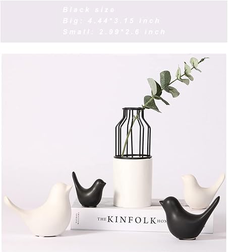 Insiswiner Lot de 2 petits oiseaux noirs en céramique pour étagère, salon, table, figurine de jardin, chalet - Nail Gallerys