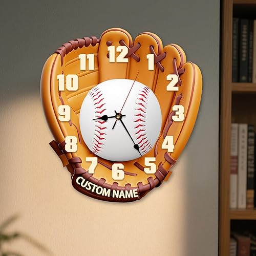 Horloge murale 3D personnalisée avec nom pour garçons et filles, décoration de chambre de garçons et de filles, équipement de construction et machines pour salon, cuisine, bureau (pelleteuse -2) - Nail Gallerys