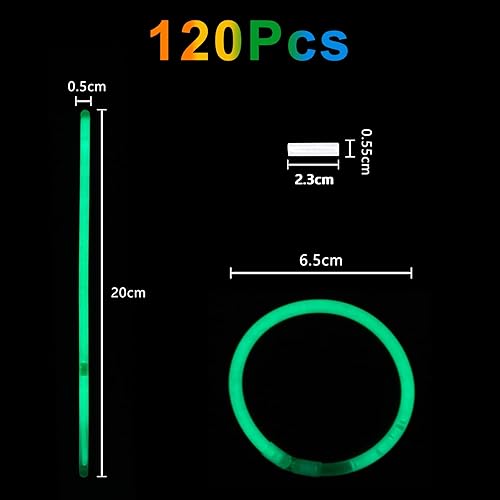 Relota Lot de 120 Bâtons Lumineux, Bracelets à bâtons lumineux pour enfants avec connecteur, Bracelets lumineux Longueur 20cm, pour les fêtes, les mariages et les décorations d'Halloween - Nail Gallerys