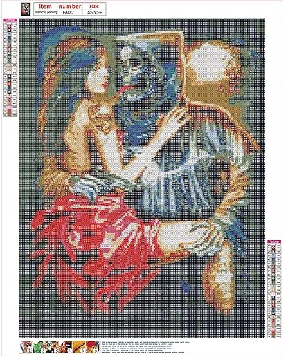 5D DIY Squre Diamond Painting Tete de Mort 40x50 cm Square Diamond Painting Crâne Peinture Diamant Adulte Strass Carré Crane Broderie Diamant Grand Format Skull Love Aimer Tableau en Perles à Coller - Nail Gallerys