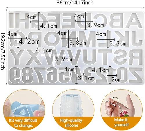 LAJUP Lettres Chiffres Silicone Moulle, Moule d'Alphabet, Moule en silicone en forme de lettres de l'alphabet,Résine Bijoux Creation,pour Bricolage Bijoux,Porte-Clés,Collier Boucle D'oreille - Nail Gallerys