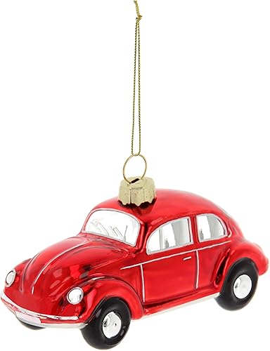 BRISA VW Collection - Décorations de Noël Volkswagen Coccinelle/Beetle en Verre dans Une boîte Cadeau (Rouge), 10,4 x 4,4 x 6 cm - Nail Gallerys