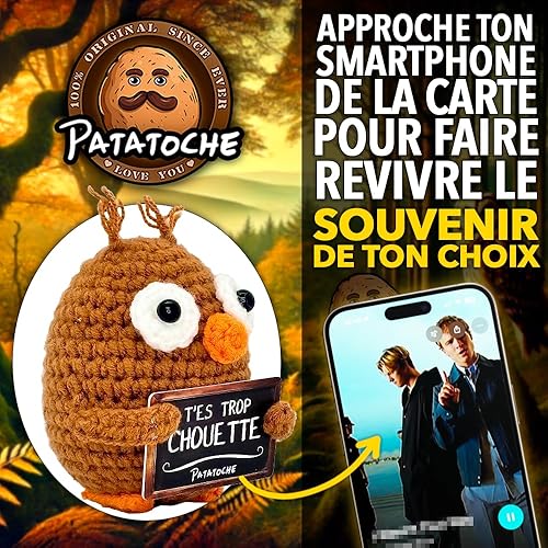 Patatoche Original | Chouette Positive Connectée en Français | Idée Cadeau Originale & Amusante | Anniversaire, Collègue, Famille ou Ami | Déco Maison Fun et Inspirante | Pensée Positive Motivation - Nail Gallerys