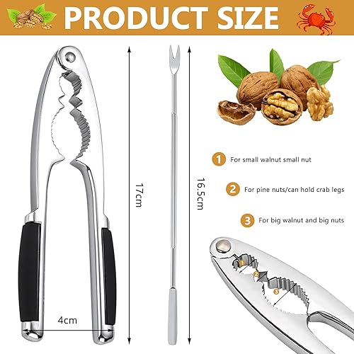 WYFDCZZP Casse Noix,Casse Noisette en Métal,Casse Noix avec Poignée Antidérapante,Casse Noisette Multifonctionnel pour Les Noix/Noisettes/amandes/Fruit de mer ou Autres Noix - Nail Gallerys