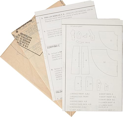 Simplicity 4–6-8–10–12 Robes pour Femme avec Jupe et Dos Variations Patron de Couture, Blanc - Nail Gallerys