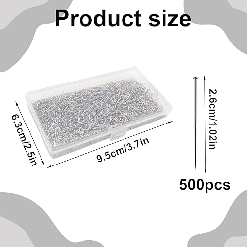 Epingle Couture,Épingle À Tete 500 Pièces 26MM,Epingle Fine,Epingles À Couture,Acier Inoxydable,Épingles Tête Fines,Classique,Argent - Nail Gallerys