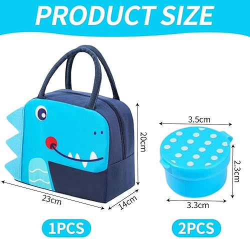 Sac De Boîte À Déjeuner En Forme De Crocodile De Dessin Animé 1 Pièce Et 2 Récipients À Sauce, Sac De Boîte À Déjeuner Mignon Pour Enfants, Sac À Déjeuner Étanche - Nail Gallerys