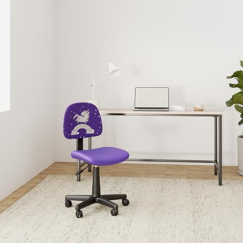 N/A Chaise de Bureau pour Enfants Lion, Rotatif et réglable en Hauteur, tapissé, Base en Plastique (Violet) - Nail Gallerys
