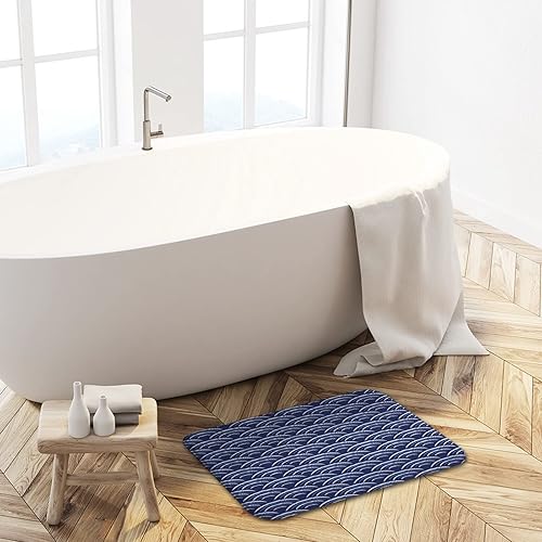 A.Monamour Antidérapant Absorbant Tapis de Bain Mandala Blanc Bleu Galaxie Bokeh Fond Art Abstrait Doux Flanelle Tapis pour WC Salle de Bain Lavabo Baignoire Douche Cuisine Salon Chambre 40x120cm - Nail Gallerys