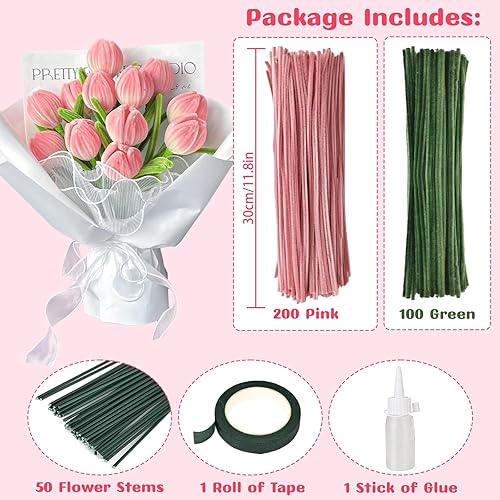 bssmmai 550 PièCes Fil Chenille, Cure Pipe Chenille, Fils Chenilles Loisirs Creatifs, Fleur de Cure-Pipe de Tournesol, (Vert, Jaune, Marron) - Nail Gallerys