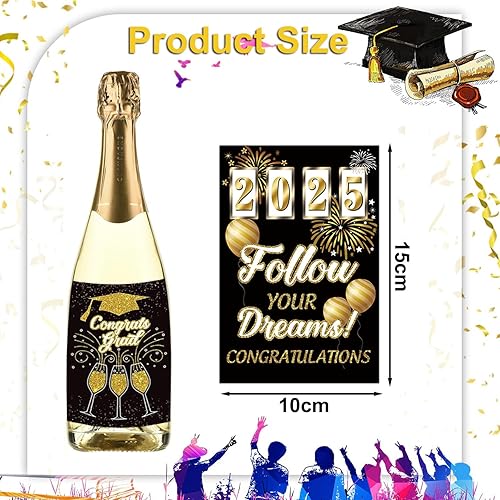6 Pièces Étiquettes de Bouteilles de Vin, Étiquettes de Champagne, Autocollants Texte Imperméable à Coller sur les Bouteilles de Champagne ou Vin, Idéal pour les fêtes Graduation - Nail Gallerys