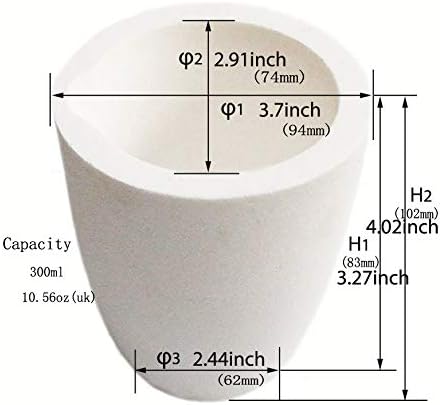 LLF Tasse à fondre en céramique pour four à fondre Doré/argenté/cuivre 2000 g - Nail Gallerys