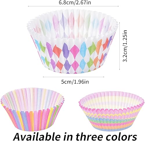 300 Pcs Caissettes à Cupcakes Moules à Muffins en Papier Arc-en-Ciel - Tasses de Cuisson pour Fête, Mariage, Anniversaire, Cuisine - Nail Gallerys