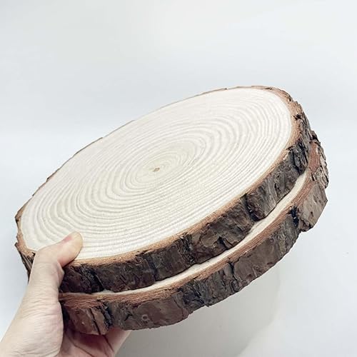 Rondin de Bois 25-28 cm, 2 pièces, 2 cm d'épaisseur, pour Travaux Manuel,Loisirs Créatifs,Marque Place Mariage,Décorations de Noël - Nail Gallerys