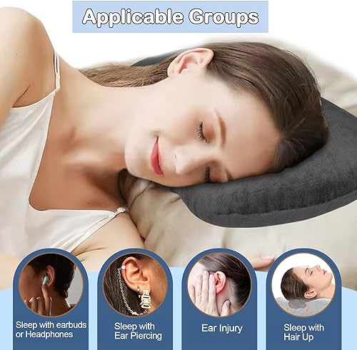 pozico Oreiller de piercing d'oreille avec trou d'oreille pour douleurs d'oreille et dormeurs latéraux (Noir) - Nail Gallerys