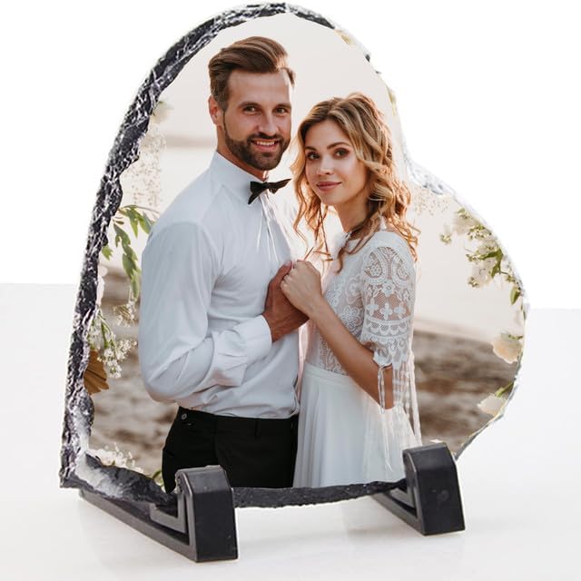 Cadre photo ardoise personnalisé - Décoration murale unique avec photo DIY - Choix de tailles 15x15 cm ou 20x20 cm - Cadeau Unique pour Anniversaire, Mariage, Noël - Nail Gallerys