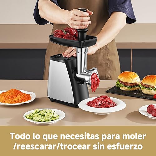 【Upgraded】Aobosi Hachoir Viandes Électrique, 3 en 1 Hachoir à Viande avec 3 plaques de broyage en acier inoxydable, Accessoire de Kubbe et de Saucisse,1200W MAX Moteur en cuivre pour un broyage rapide - Nail Gallerys