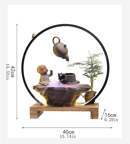 Fontaine Interieur/Fontaine Pot de suspension créatif, objet d'eau, cercle de la lampe, brûleur d'encens au backflow, salon chanceux de Feng Shui, décoration de bureau Fontaine a Eau Decorative ( Colo - Nail Gallerys