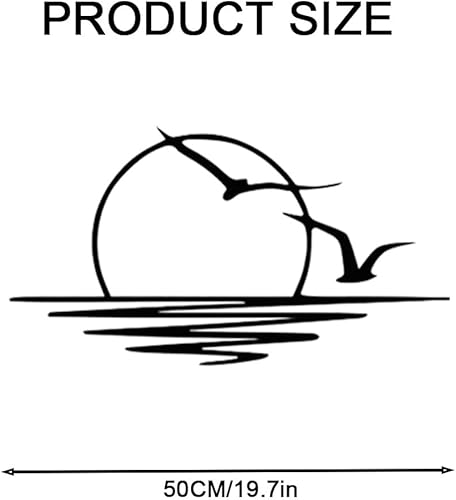 Coucher de Soleil En Métal Avec Décoration Murale de Mouettes, Sculpture D'art Mural Scintillante, Décorations Suspendues Pour Intérieur Ou Extérieur, Décoration de Jardin de Clôture de Patio de Cour( - Nail Gallerys