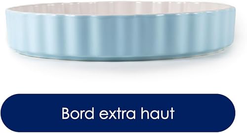 Moule à quiche Hanseküche en céramique 28 cm - Moule à tarte rond avec revêtement anti-adhésif et haut bord, moule à tarte aux fruits, résistant aux rayures et aux coupures (blanc) - Nail Gallerys