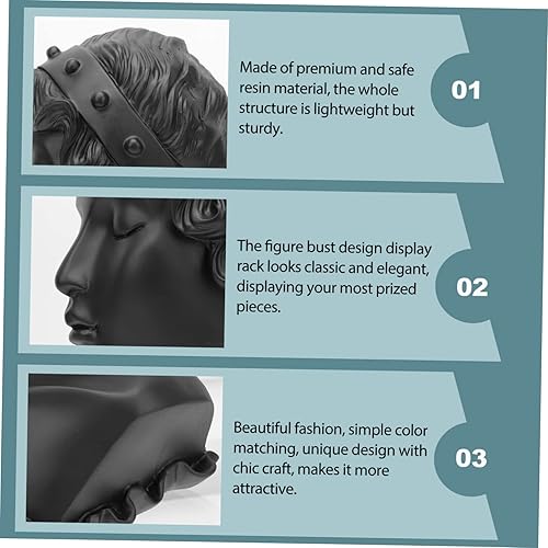 BESPORTBLE 1 Présentoir À Bijoux Mural En Résine Blanche Présentoir À Bijoux Tête De Mannequin Buste Tête Présentoir À Bijoux - Nail Gallerys