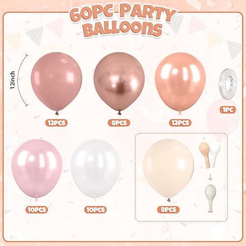 Lot de 60 ballons de safari - Marron doré et blanc - Imprimé girafe - Pour anniversaire, fête prénatale, fête sur le thème des animaux de la jungle - Décoration de mariage, enterrement de vie de jeune - Nail Gallerys
