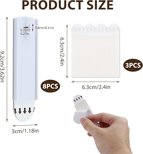 Cintres pour Tableaux en Dents de Scie et Fil de Fer, Ensemble de 8 Cintres et 12 Bandes Adhésives Grandes et Amovibles, Crochets de Suspension Robustes et Sans Dommages pour Murs, Sans Clous - Nail Gallerys