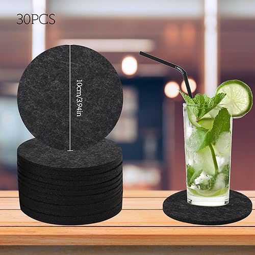 alwaiiz Lot de 30 dessous de verre ronds en feutre, antidérapants et résistants à la chaleur, pour verres, tasses et tasses à café - Nail Gallerys