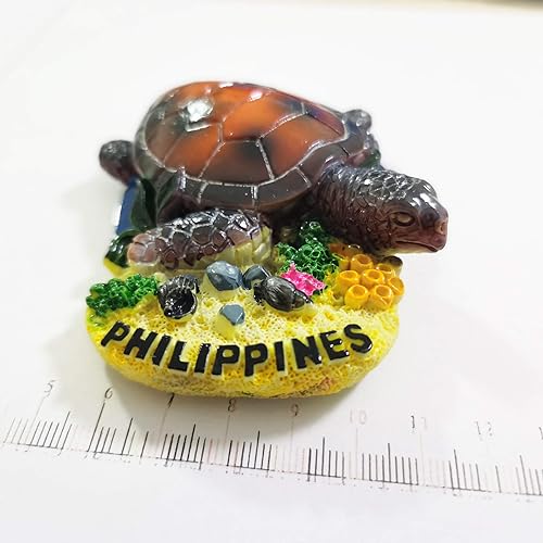 Aimant de réfrigérateur 3D en forme de tortue Philippines - Cadeau souvenir - Fait à la main - Décoration de maison et de cuisine - Nail Gallerys