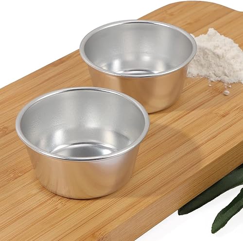 Moules à Pudding Carriere 8 Pièces Argenté Rond Classique à Induction pour Cupcakes et Muffins, Moule à Gâteau, BAKING_PAN, Acier Inoxydable, 8 Cups, Oven & Dishwasher Safe, Anniversaire - Nail Gallerys