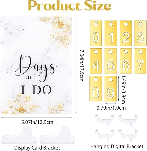 URROMA Panneau Days Until I Do pour Mariage - 13x18 cm, Calendrier de Compte à Rebours, Cadeau de Fiançailles pour Couples - Nail Gallerys