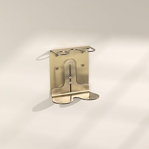 Support mural pour distributeur de savon en laiton Kuishi, porte-bouteille de savon de 250 à 300 ml, distributeur mural simple en laiton, résistant à la corrosion et aux marques, bouteille non incluse - Nail Gallerys