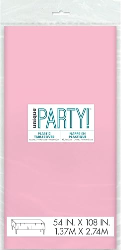 Unique Party 50392 - Nappe en Plastique Rose de Bébé 2,74 m x 1,37 m (Lot de 2) - Nail Gallerys