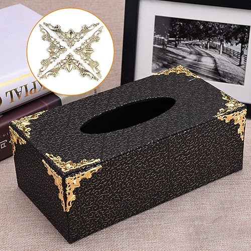 Coin de boîte antique, 40Pcs Protecteurs de coin en métal Garde Bord Pad de couverture décorative pour le livre Scrapbooking Albums Menus(Mèche) - Nail Gallerys