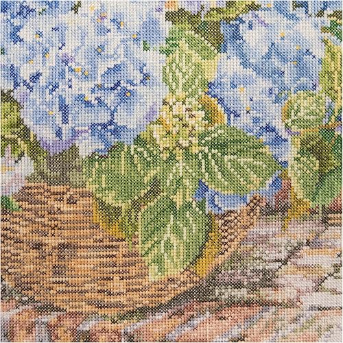 Thea Gouverneur - Kit de point de croix compté - Hortensia et rose - Aida - 16 Compter - Pour adultes - 442A - Nail Gallerys