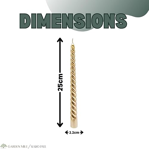 Marco Paul Lot de 4 bougies chandelles traditionnelles dorées pour église - Décoration d'intérieur - Décoration de table - Accessoire de cheminée, fête de mariage - 25 cm - Nail Gallerys