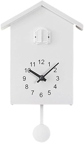 GLOBALHUT Horloge à coucou avec carillon, volume réglable avec pendule pour décoration murale à la maison ou au bureau (blanc) - Nail Gallerys